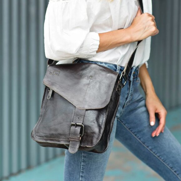 Bed Stu Leather Venice Beach Crossbody in Black Rustic, Good Used Condition - Picture 15 of 15